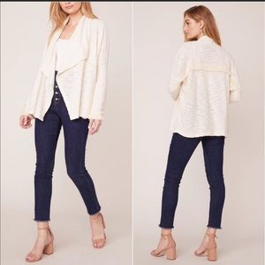Jack by BB Dakota Open Front Fringe Cardigan NWT Size M